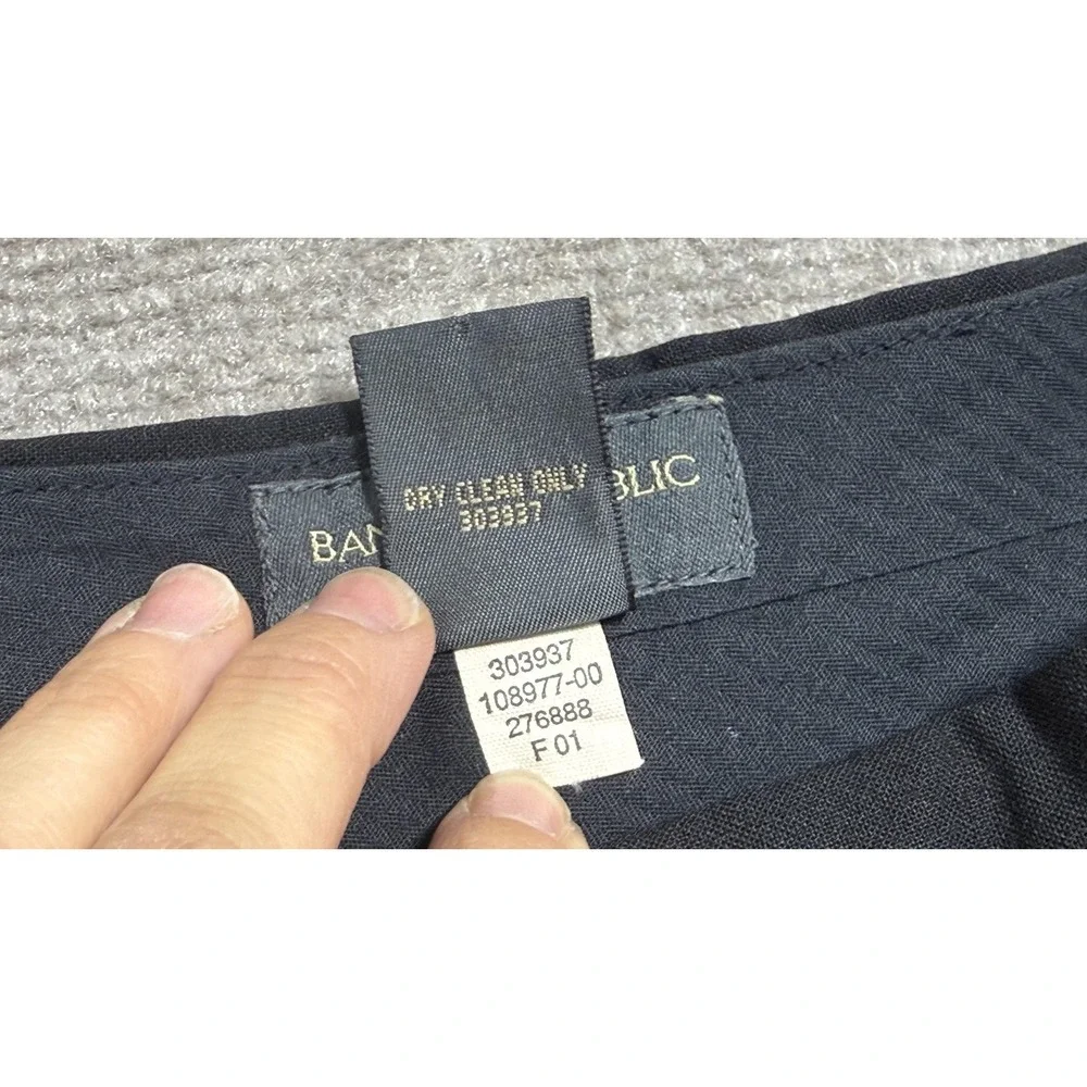 Banana Republic Pants Mens 35x32‎ Black Wool Stretch Dress Office Flat Front
